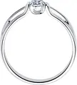 Diamant 94-110-01370-1 Women's Ring, Size 18.5, 925 Sterling Silver Rhodium-Plated, Round Colorless Cubic Zirconia 4mm, 0.451 ct