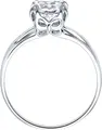 SOKOLOV Women's Ring 94012116, Size 18.5, 925 Sterling Silver with Rhodium Coating, Round Colorless Cubic Zirconia Gemstone 7mm, 2.246 ct