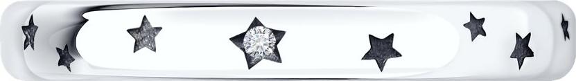 Inel pentru femei SOKOLOV 95010182, Mărime 16, Argint Oxidat 925 cu Zirconiu Incolor Rotund 1mm, Colecția SKLV