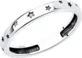SOKOLOV 95010182 Women's Ring, Size 17.5, 925 Oxidized Silver with Round Colorless Cubic Zirconia 1mm, SKLV Collection