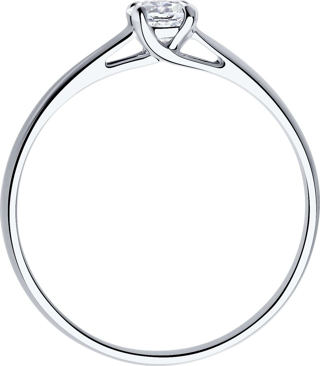 Inel femei SOKOLOV 94013563, mărime 17.5, Argint 925 placat cu rodiu, cu zirconiu rotund incolore 4 mm, 0.451 ct