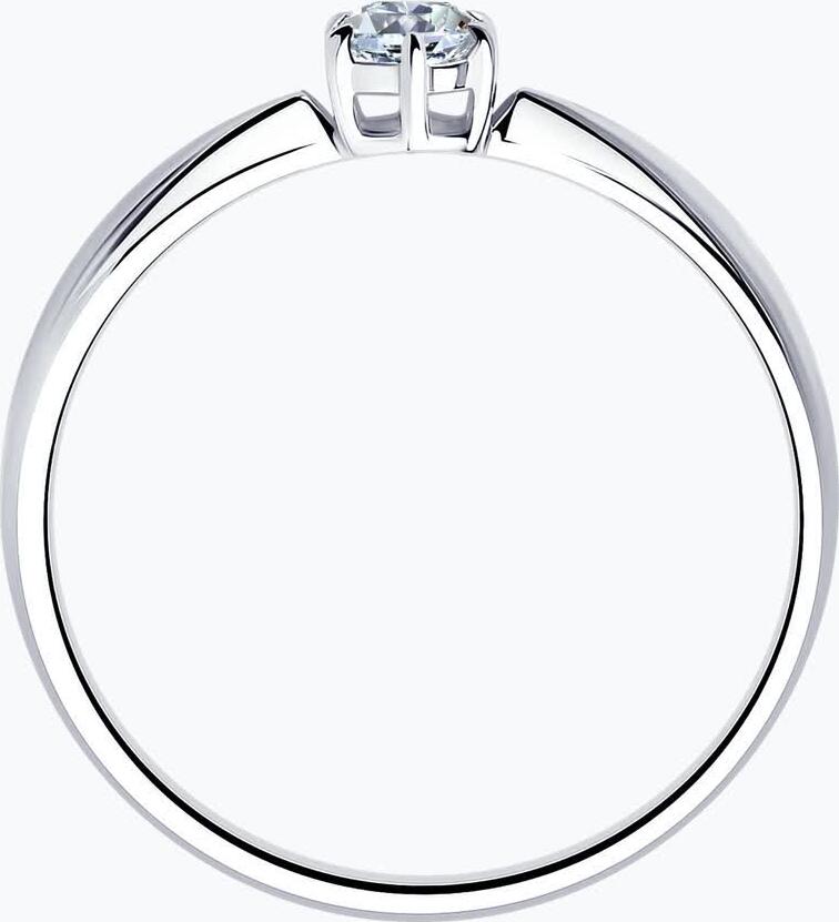 Diamant 94-110-01376-1 Women's Ring, Size 17, 925 Sterling Silver Rhodium Plated with Round Colorless Cubic Zirconia Stone 3.5 mm, 0.297 carat