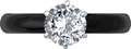SOKOLOV 94014427 Women's Ring, Size 16, 925 Sterling Silver Rhodium Plated with Round Cubic Zirconia 6mm 0.48ct and Enamel, Colorless