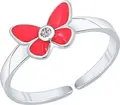Sokolov Children's Ring 94011761, Size 15, 925 Sterling Silver with Round Cubic Zirconia and Enamel, Kids Jewelry Accessory, Lightweight 0.74g