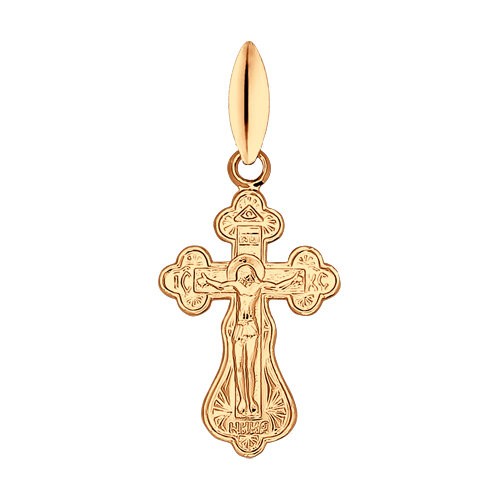 Pandantiv Cruce Ortodoxă Sokolov 93120007, Argint 925 Aurit, Greutate 0.8g, Bijuterie Religioasă