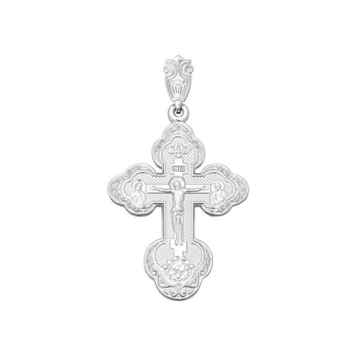 SOKOLOV 94120073 Pandantiv Cruce Ortodoxă, Argint 925 cu Placare de Rodiu, 5.63g