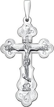 SOKOLOV 94120035 Cruce Ortodoxă din Argint 925 cu Gravură, Greutate 3.46 g