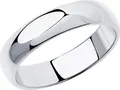 SOKOLOV 94110030 Wedding Collection Unisex Ring Band, 925 Sterling Silver, 4.5 mm Width, Size 17, Classic Plain Design