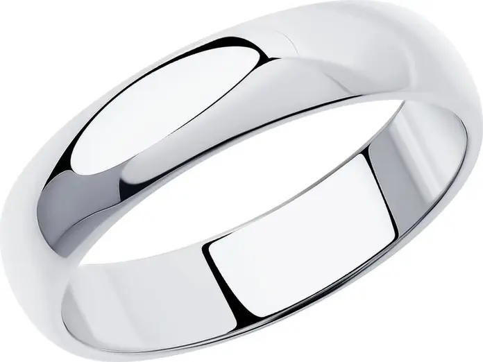 SOKOLOV 94110030 Wedding Collection Unisex Ring Band, 925 Sterling Silver, 4.5 mm Width, Size 20.5, Classic Plain Design