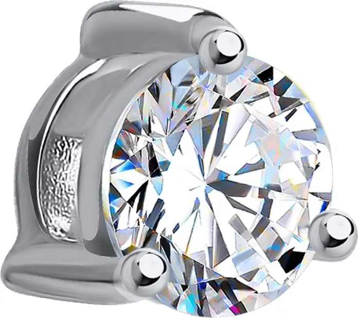 Diamant 52-130-01816-1 Bijuterie pentru femei din Aur Alb 585 placat cu Rodiu, piatră de Zirconiu Cubic rotund 6mm 1.455ct incolor