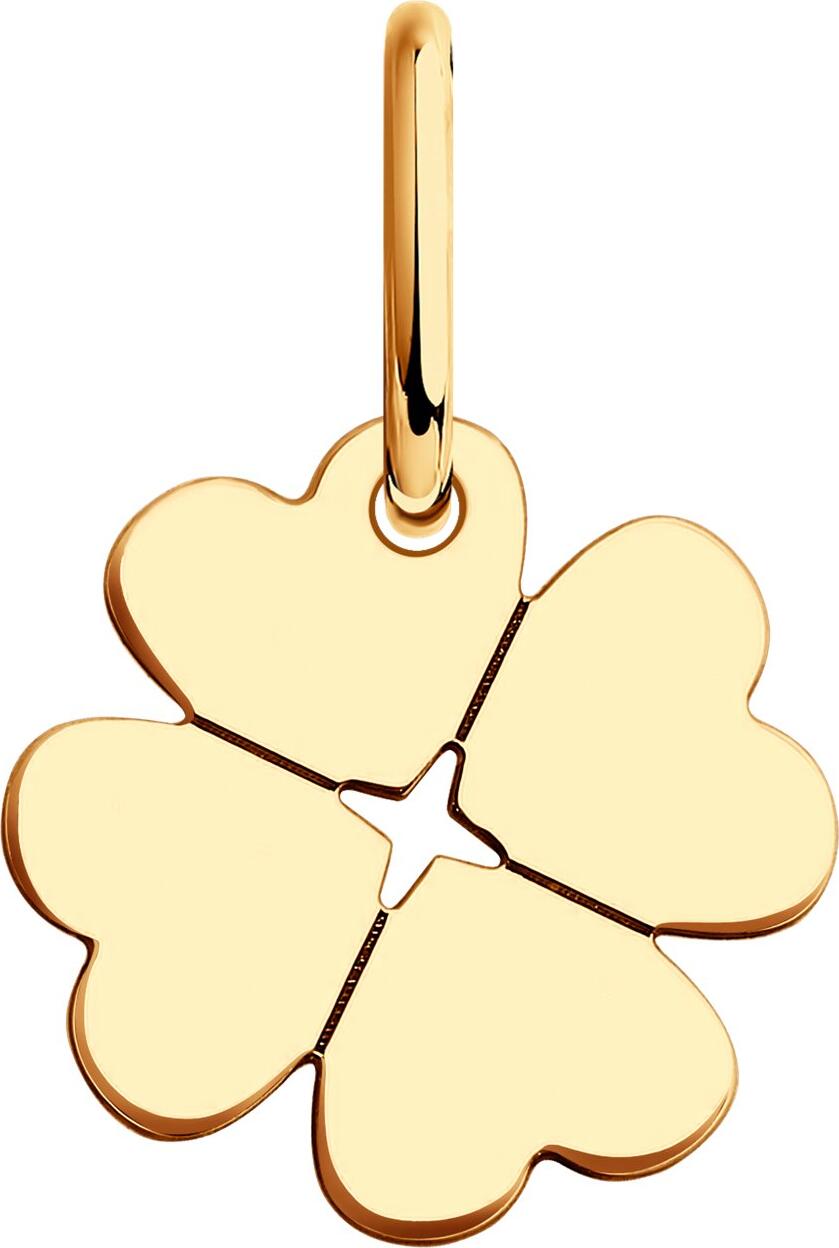 SOKOLOV 121410 Religious Cross Pendant in 585 Red Gold with Rhodium Plating, 20 mm x 10 mm, 0.89 g