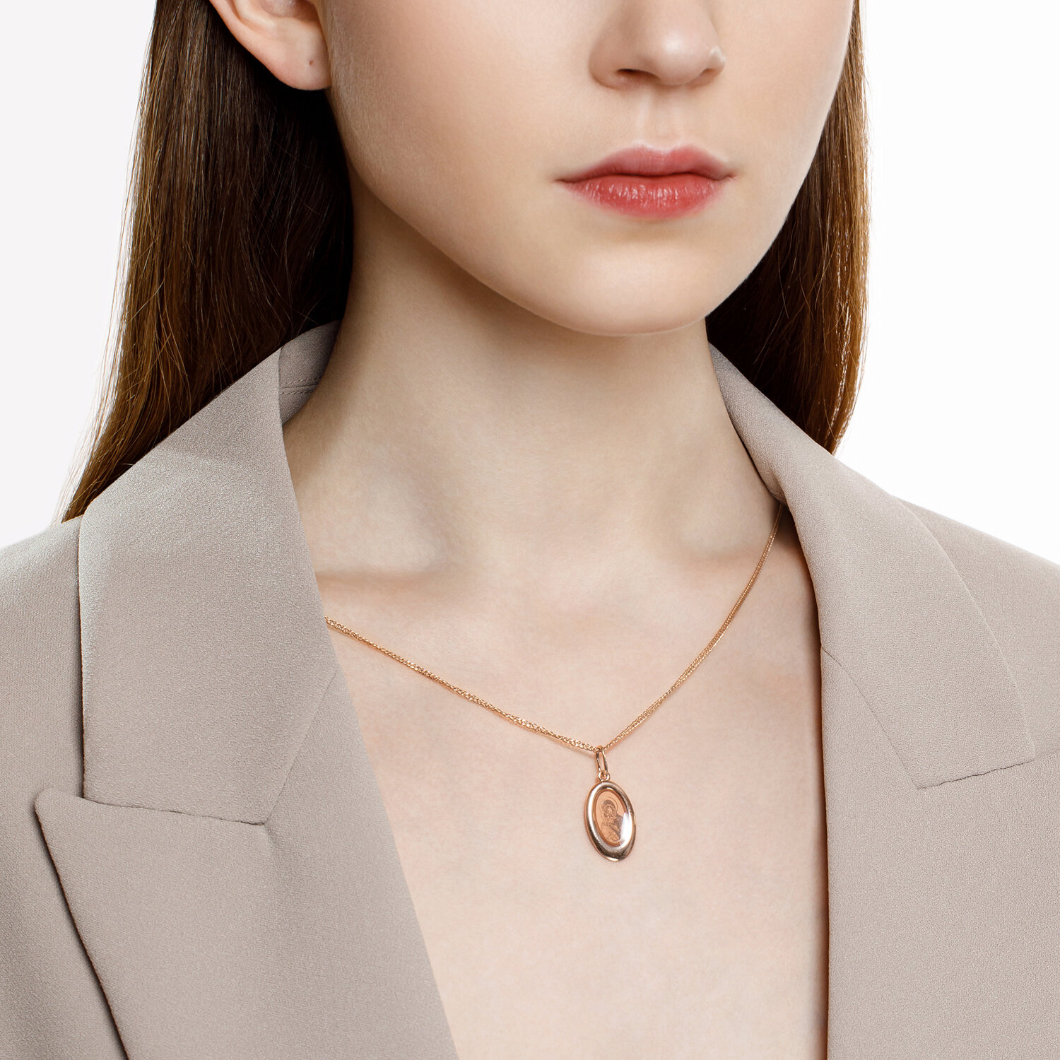 SOKOLOV 121410 Religious Cross Pendant in 585 Red Gold with Rhodium Plating, 20 mm x 10 mm, 0.89 g