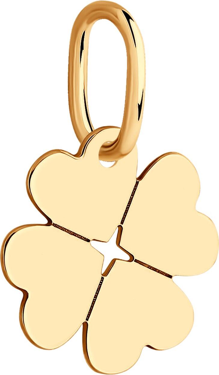 SOKOLOV 121410 Religious Cross Pendant in 585 Red Gold with Rhodium Plating, 20 mm x 10 mm, 0.89 g