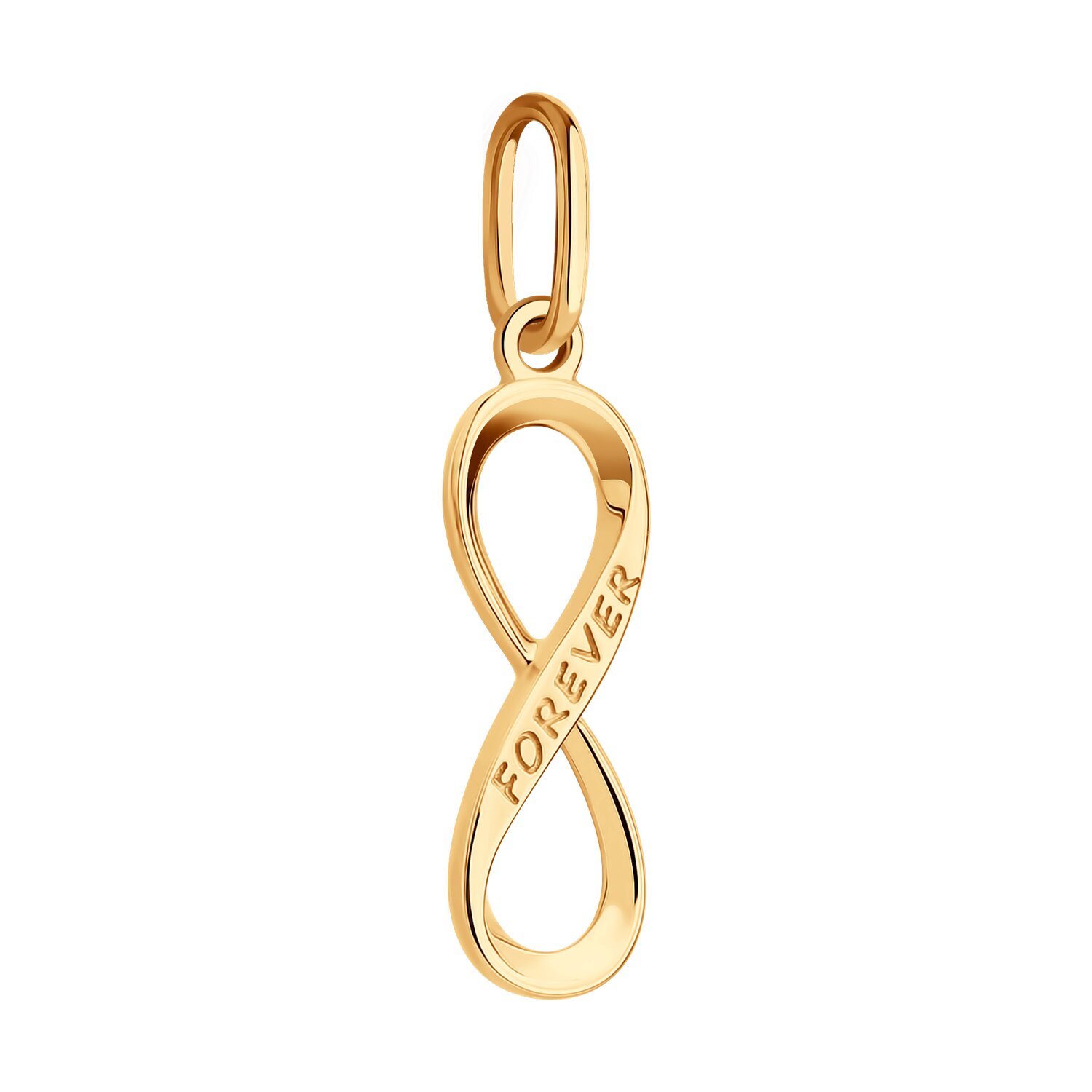 Diamant Women's Pendant 51-130-02815-1 Red Gold 585 Infinity Symbol with 'FOREVER' Engraving Present Collection 22x6x4mm 0.52g