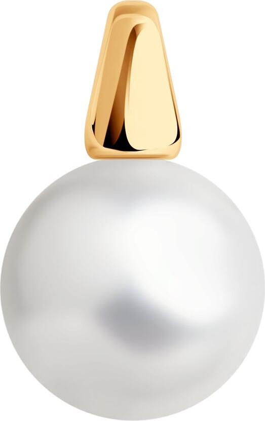 Diamant Women's Pendant 93-130-01177-1 - Gilded Silver with 12mm Synthetic Non-Precious Pearl, Weight 3.28g, Dimensions 19x12x12mm