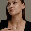 Diamant 94-130-00193-1 Heart-Shaped Pendant for Women, 925 Sterling Silver, Rhodium Plated, 20x18x4 mm, 1.9g