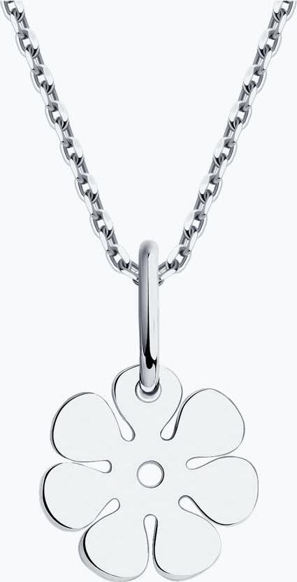 SOKOLOV 94031401 Women's Flower Shaped Pendant, SKLV Collection, Rhodium-plated 925 Sterling Silver
