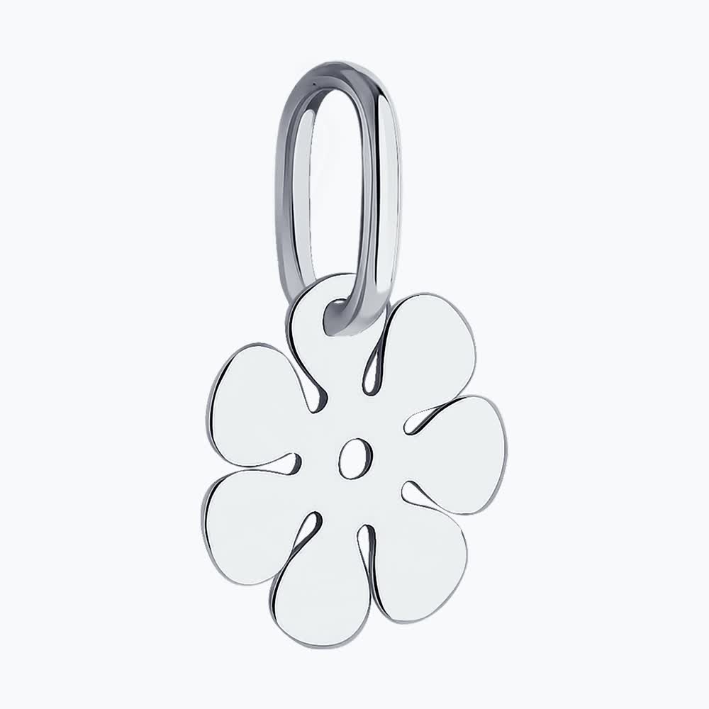 SOKOLOV 94031401 Women's Flower Shaped Pendant, SKLV Collection, Rhodium-plated 925 Sterling Silver