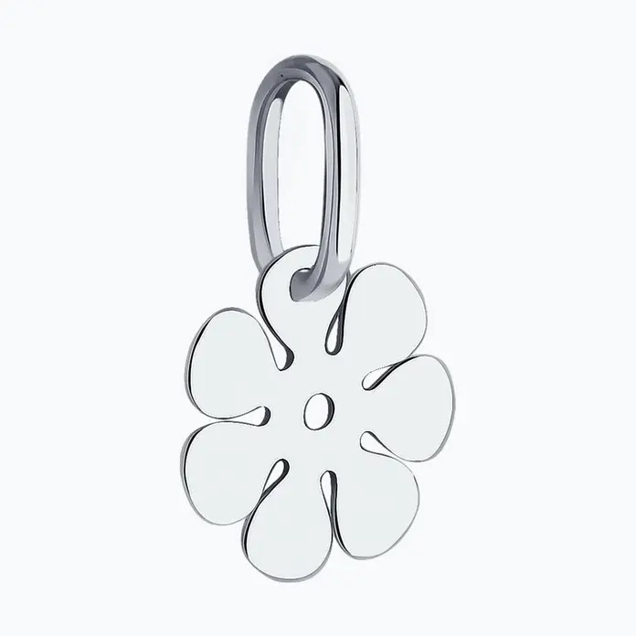 SOKOLOV 94031401 Women's Flower Shaped Pendant, SKLV Collection, Rhodium-plated 925 Sterling Silver