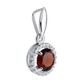 Bijuterie pentru femei SOKOLOV 92030330, Argint 925 placat cu rodiu, cu granat rotund și zirconii incolore, 0.9 g