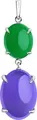 SOKOLOV 83030042 Women's 925 Sterling Silver Jewelry with Two Oval Green and Purple Quartz Inserts, 42 x 13 x 7 mm, Weight 4.51 g