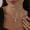 Pandantiv SOKOLOV 92030310 pentru femei, Argint 925 placat cu rodiu, cu Topaz și 7 pietre de Zirconiu Cubic, 0.99g, Bijuterie Elegantă