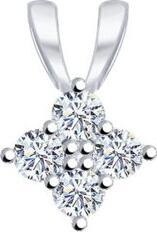 SOKOLOV 94031475 Women's Pendant, 925 Sterling Silver Rhodium Plated Jewelry with White Cubic Zirconia Stones, Weight 1.07g