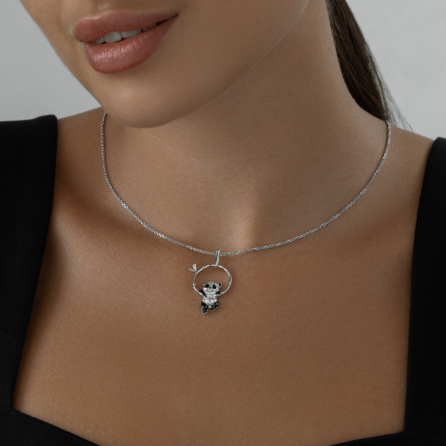Подвеска Diamant коллекция Present Инь-Ян с символами пола, серебро 925 с родиевым покрытием и эмалью, 94-130-01586-1, 22x15x4 мм