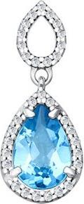 Pandantiv SOKOLOV 92030292 pentru femei, Argint 925, Topaz Albastru și Zirconiu Cubic Incolor, 1.39g
