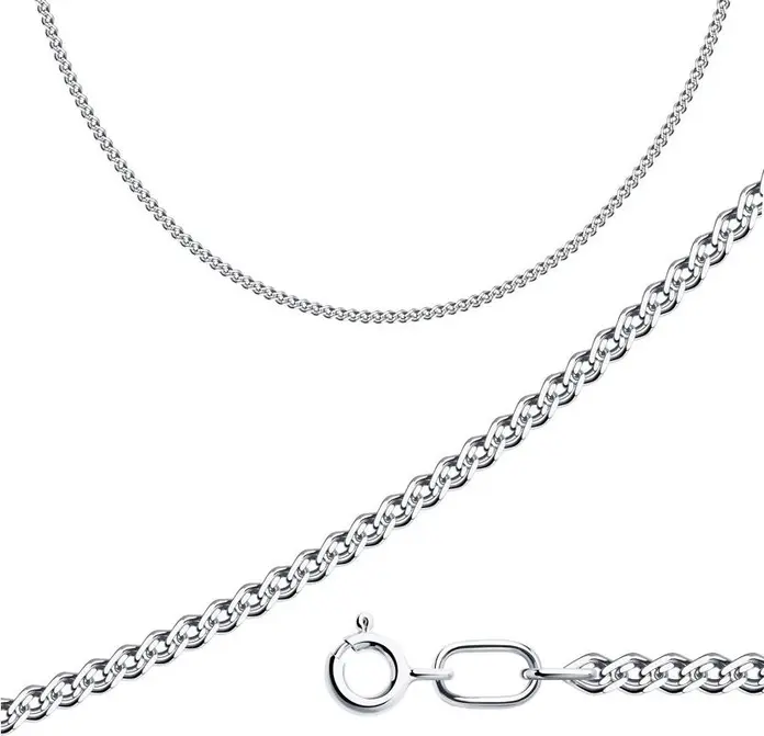Lanț Feminin Diamant din Argint 925 Împletit Nonna, Lățime 3 mm, Lungime 40 cm, Articol 96-180-06030-1
