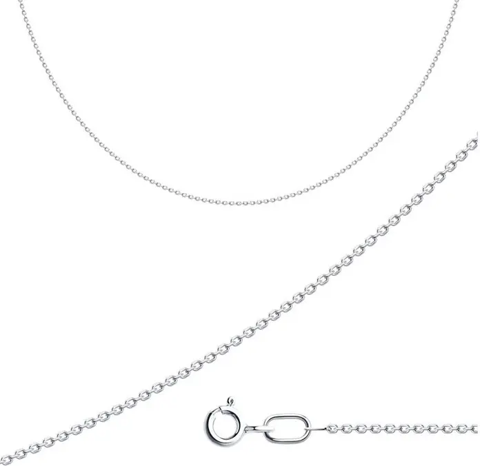 Diamant Women's Silver 925 Anchor Chain Necklace, 55 cm Length, 3 mm Width, 1.21 g Weight, Spring Ring Clasp, Model 96-180-03030-1