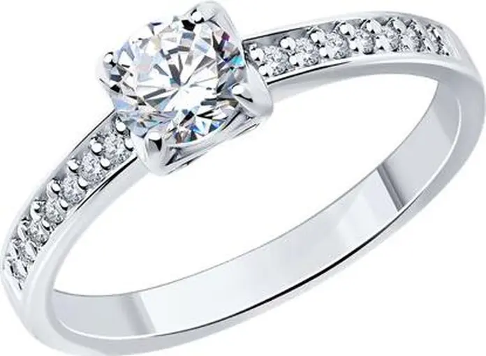 Inel Diamant pentru femei 94-110-01712-1, Mărime 16.5, Argint 925 cu Zirconiu Cubic, Lățime 5mm, Înălțime 4mm, Lățime minimă a brațului 2mm