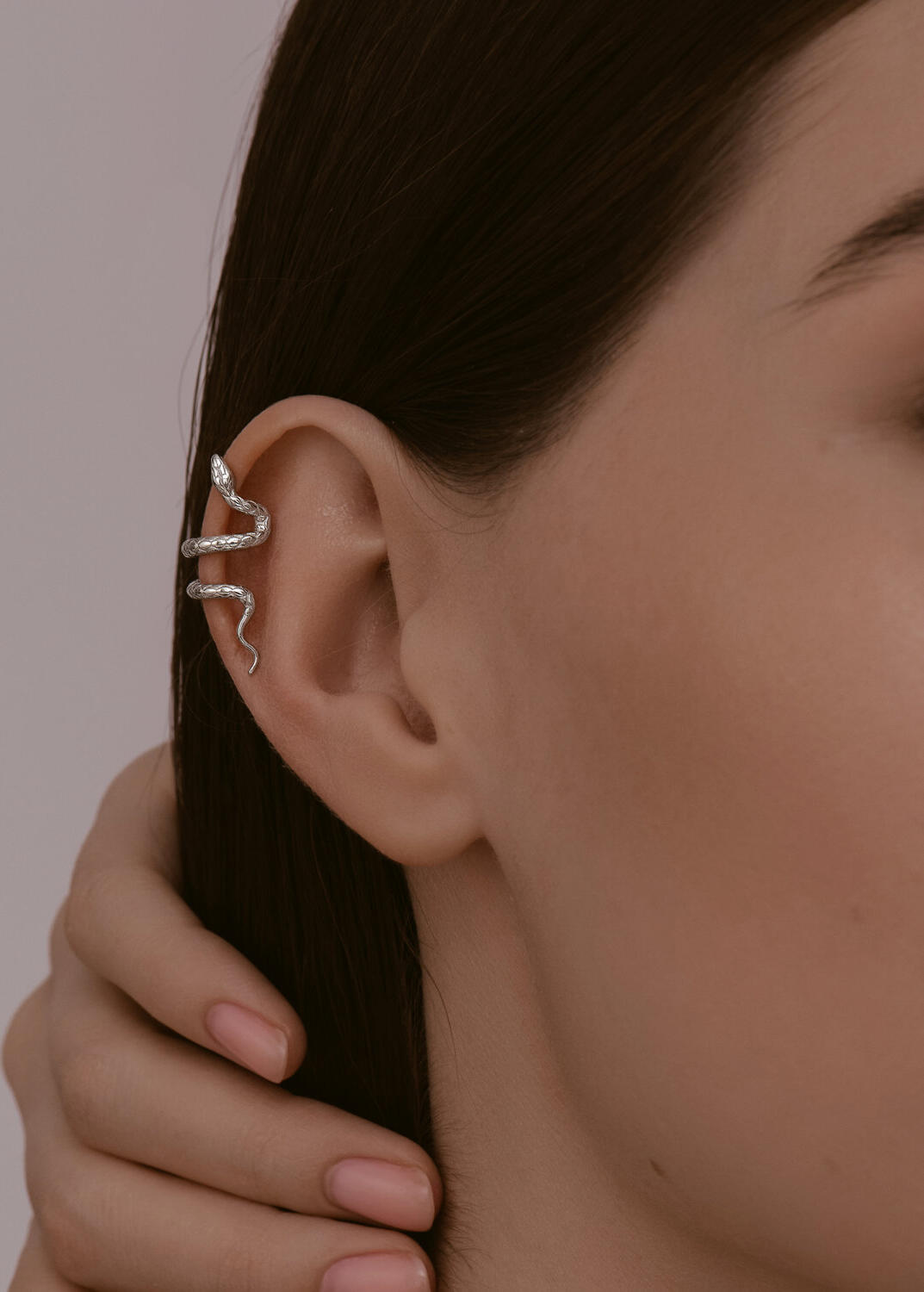 SOKOLOV 94170354 Women's Single Earring, Snake Symbol Design, 925 Sterling Silver with Rhodium Plating, SKLV Collection, 25x11x2 mm