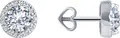 Diamant 52-122-02352-1 Women's Stud Earrings in White Gold 585 with Round Colorless Cubic Zirconia 0.272 ct, Weight 2.06 g, Size 8x4x8 mm