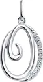 Diamant Silver Pendant Letter 'O' for Women with 12 Round Colorless Cubic Zirconia Inserts, 24x13x4 mm, 1.31 g, SKU 94-130-01378-1
