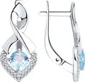 Diamant Women's Silver 925 Earrings with Topaz and Cubic Zirconia, Model 94-320-00380-1, Weight 3.58g, Dimensions 10x22x3mm