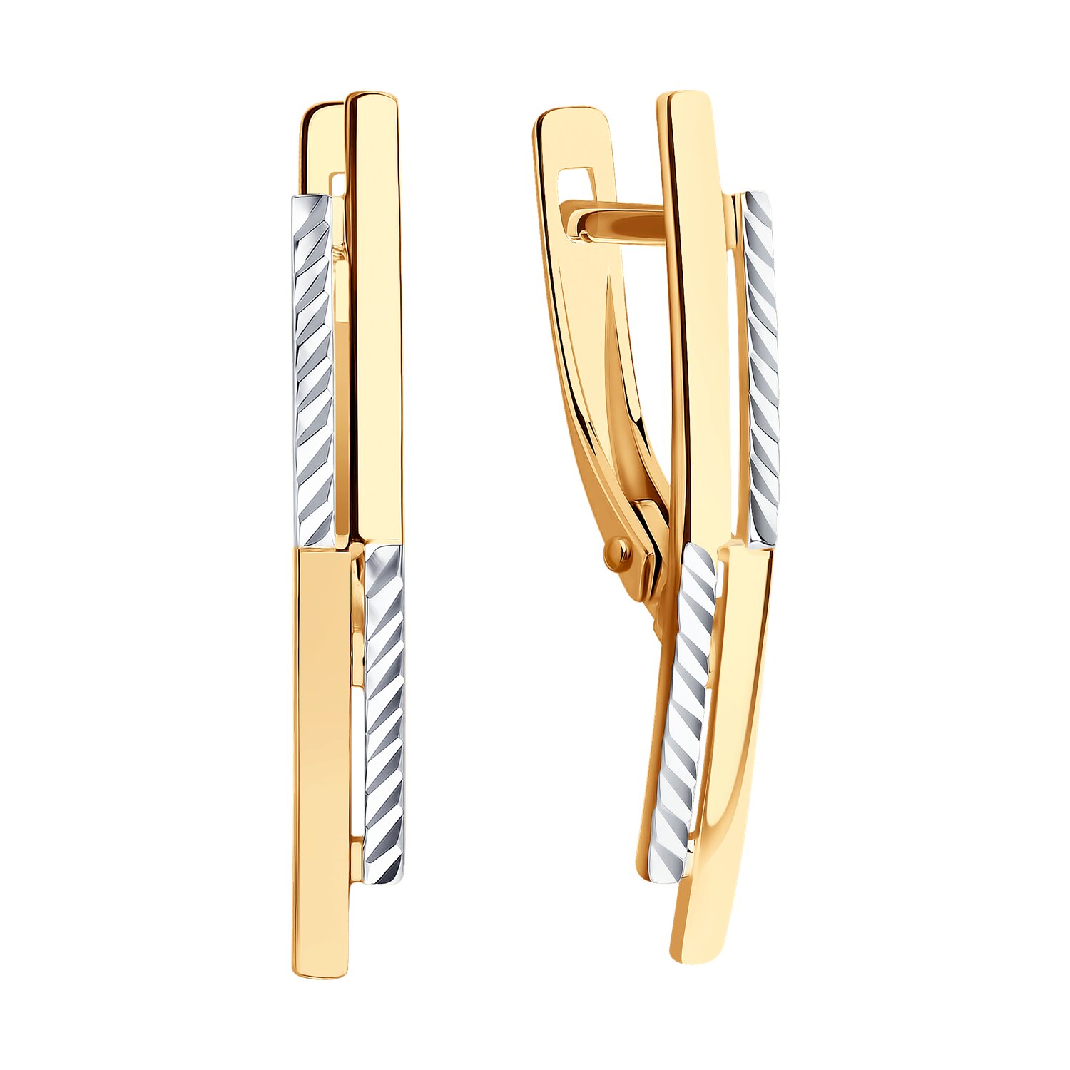 Diamant 31-120-01007-1 Women's 9K Red Gold (375) Jewelry, Diamond Cut, Rhodium Plated, English Clasp, 25mm x 3mm x 1mm, 1.9g
