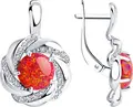 Серьги Diamant для женщин 94-320-00921-1, серебро 925 с родированием, опал и фианит, английский замок, 3.8 г, 23x16x5 мм