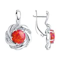 Серьги Diamant для женщин 94-320-00921-1, серебро 925 с родированием, опал и фианит, английский замок, 3.8 г, 23x16x5 мм
