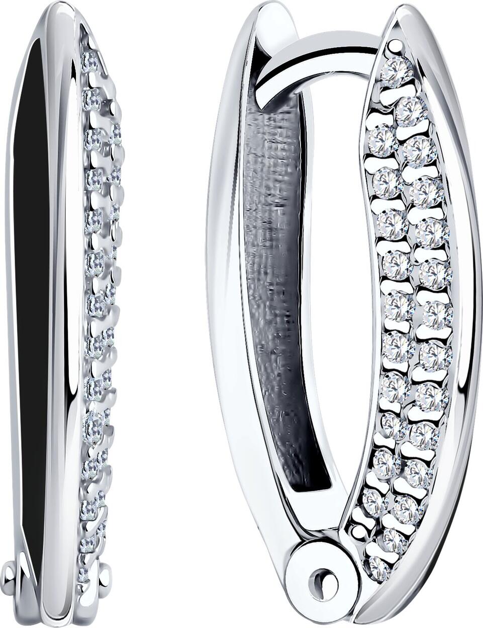 Diamant 94-120-01969-2 Women's Jewelry, 925 Sterling Silver Rhodium Plated with Cubic Zirconia and Enamel, English Lock, 18x3x3 mm