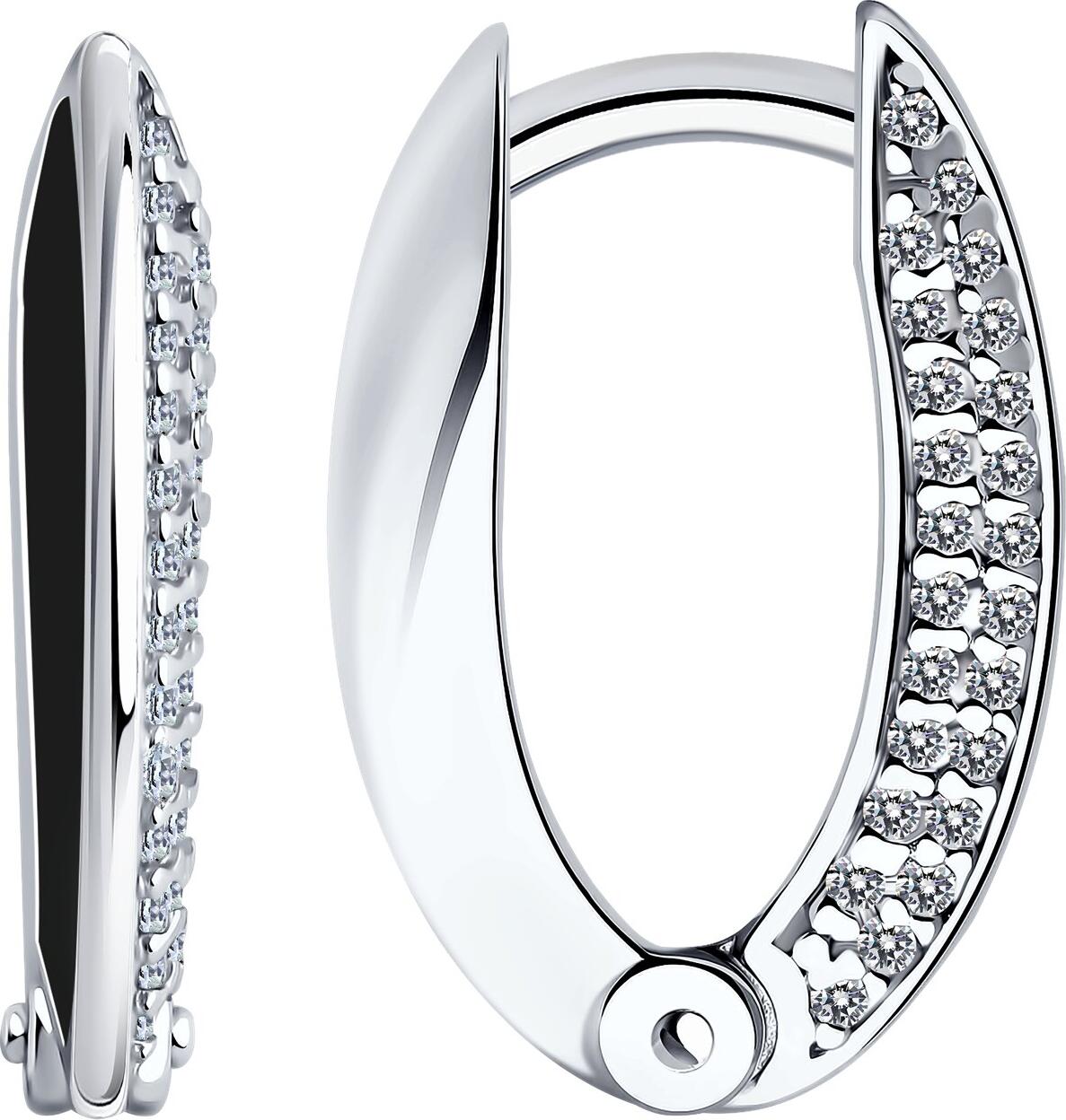 Diamant 94-120-01969-2 Women's Jewelry, 925 Sterling Silver Rhodium Plated with Cubic Zirconia and Enamel, English Lock, 18x3x3 mm