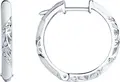 SOKOLOV 94021241 Women's Hoop Earrings, 925 Sterling Silver Rhodium Plated with White Enamel and Cubic Zirconia, Pin Lock
