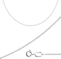 Diamant 52-180-02030-1 White Gold 585 Curb Chain (Pantsirnoe), 40 cm Length, Full-Weight, 1.92g, 0.3mm Diameter, Unisex Jewelry for Women, Men, and Children