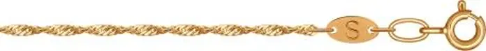 Lanț damă Sokolov 581060202, Aur Roșu 585, Impletit Singapore, Lungime 45 cm, Greutate 1.31 g