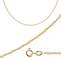 Diamant 31-180-09025-1 Red Gold 375 9K Singapore Weave Chain, 40 cm Length, 0.25mm Wire Diameter, 1.54g, Unisex Jewelry for Women, Men, and Children