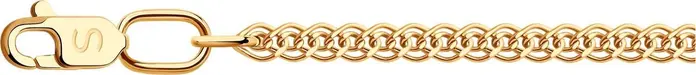 SOKOLOV Red Gold 585 Nonna Weave Chain, Article 582020402, Hollow Design, 3mm Width, 40 cm Length, 2.31g, Unisex Jewelry for Men and Women