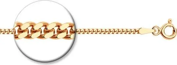 Sokolov 988020502 Women's Curb Chain Necklace, 925 Gold-Plated Silver, Panzer Weave, 60 cm, 4g
