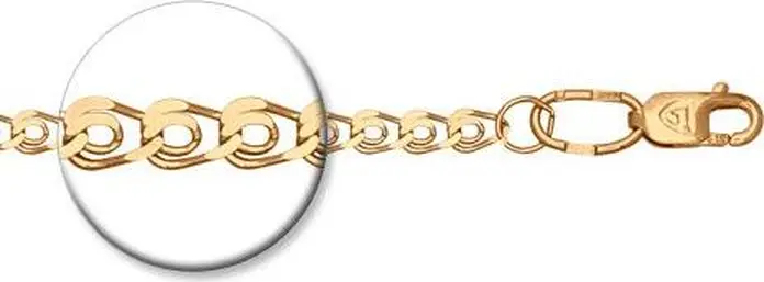 Sokolov 988080402 Women's Gold-Plated 925 Sterling Silver Chain, Lav Weave, 40 cm, 3.5g, Ideal for Pendants, Crosses or Standalone Wear