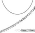 SOKOLOV 968150504 Men's 925 Sterling Silver Chain, 55 cm, Rhodium Plated, Python Italy Weave, 0.5mm Wire Diameter, Carabiner Clasp, 14.19g
