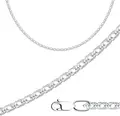 Серебряная цепь Diamant 96-180-22040-1, серебро 925 с родиевым покрытием, длина 55 см, плетение Ромб тройной, диаметр 0.4 мм, замок карабин, унисекс